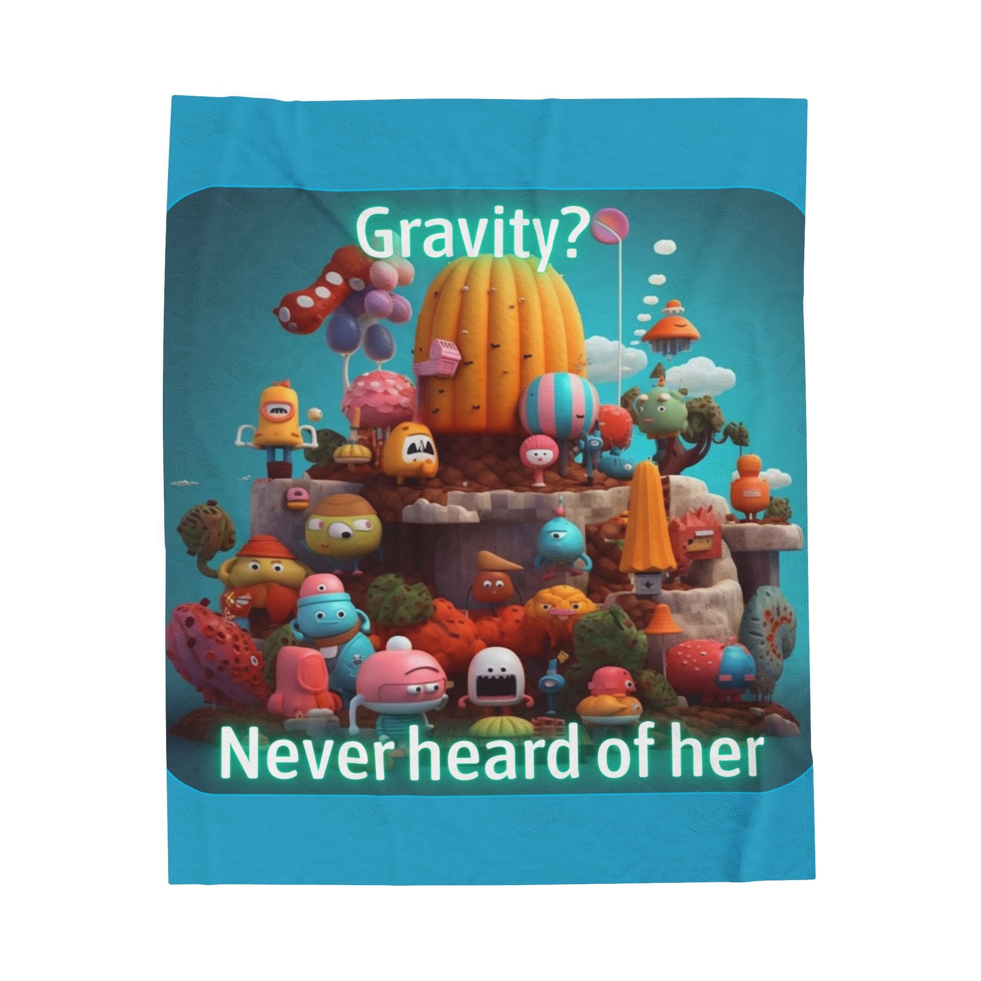 Goated Goods - Fall Guys - Gravity Never heard of her - Velveteen Plush Blanket - 30" × 40" -