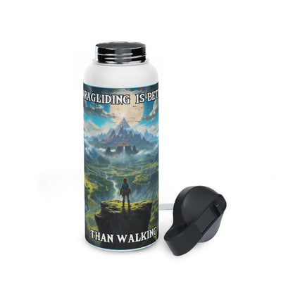 Goated Goods - Link - Paragliding is better than Walking  - Stainless Steel Water Bottle, Standard Lid