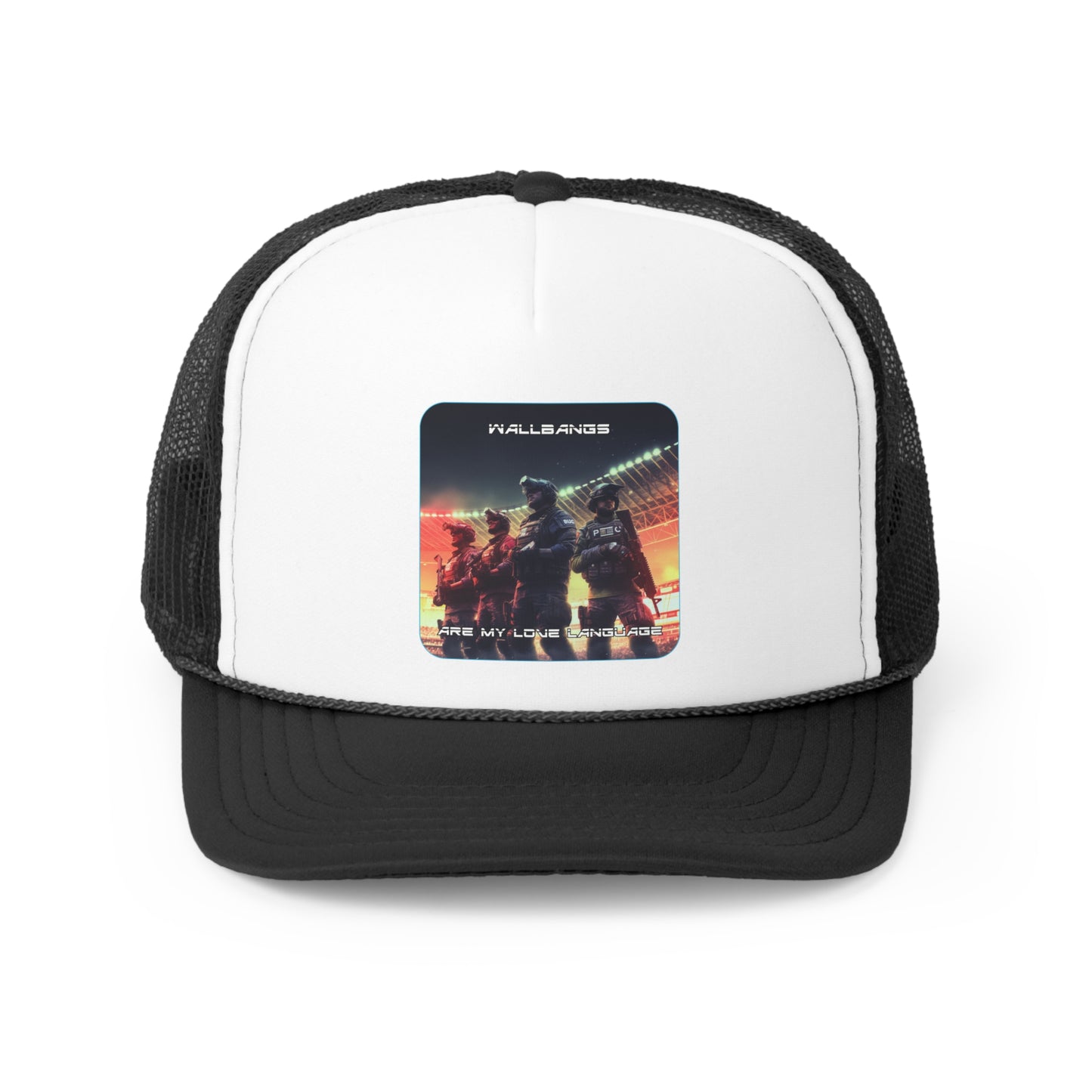 Goated Goods - Rainbow Siege - Wallbangs are my love language  - Trucker Hat