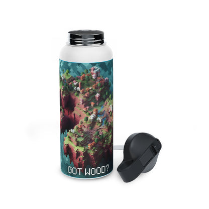 Goated Goods - Minecraft - Got wood  - Stainless Steel Water Bottle, Standard Lid