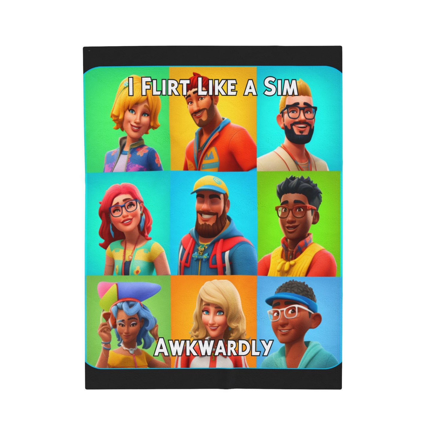 Goated Goods - The Sims - I Flirt Like a Sim Awkwardly  - Velveteen Plush Blanket