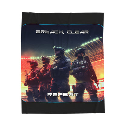 Goated Goods - Rainbow Siege - Breach, Clear, Repeat  - Velveteen Plush Blanket