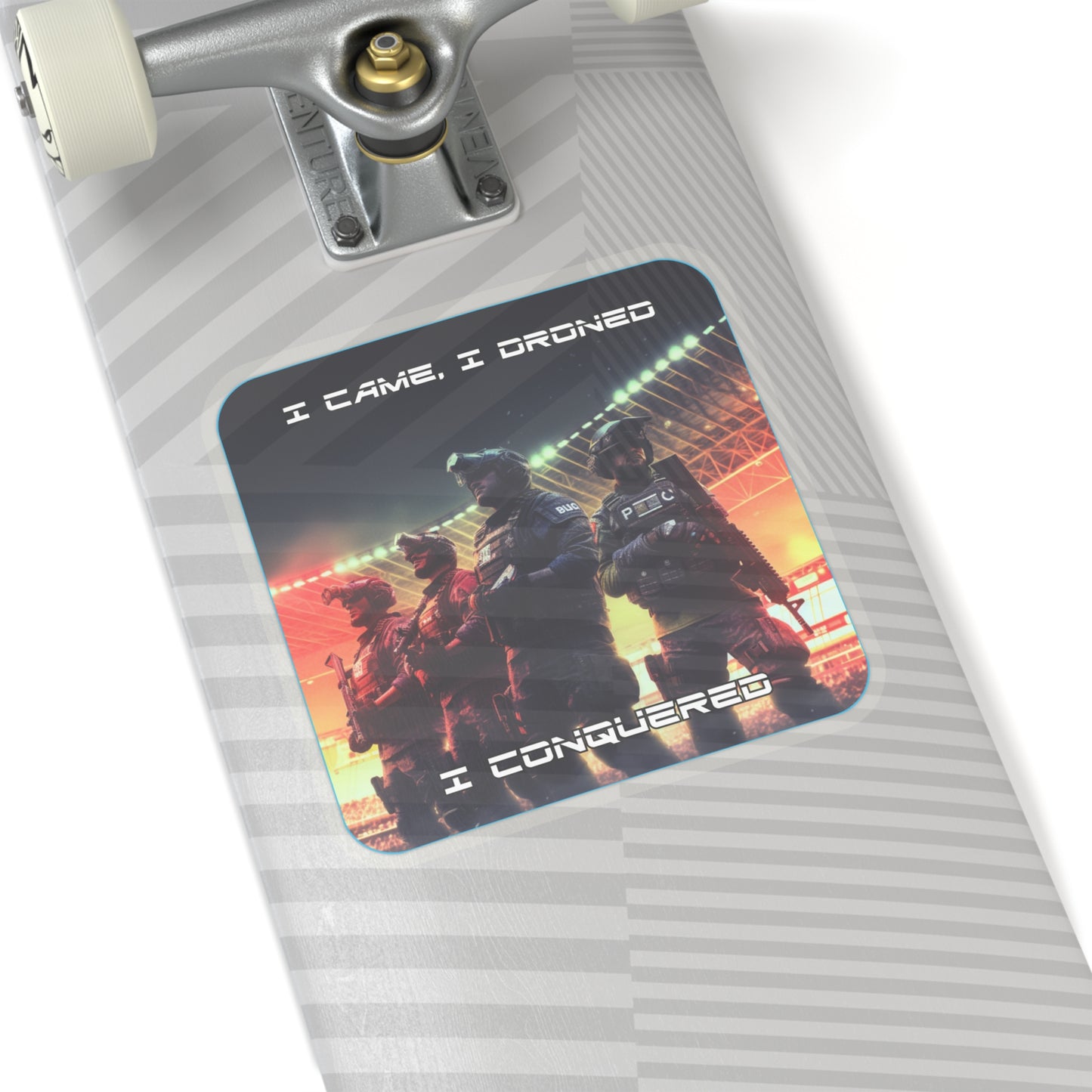 Goated Goods - Rainbow Siege - I came, I droned, I conquered  - Kiss-Cut Transparent Sticker