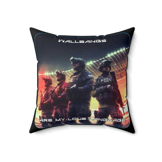 Goated Goods - Rainbow Siege - Wallbangs are my love language  - Square Pillow