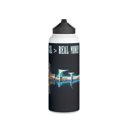 Goated Goods - Final Fantasy - Gil  Real Money  - Stainless Steel Water Bottle, Standard Lid