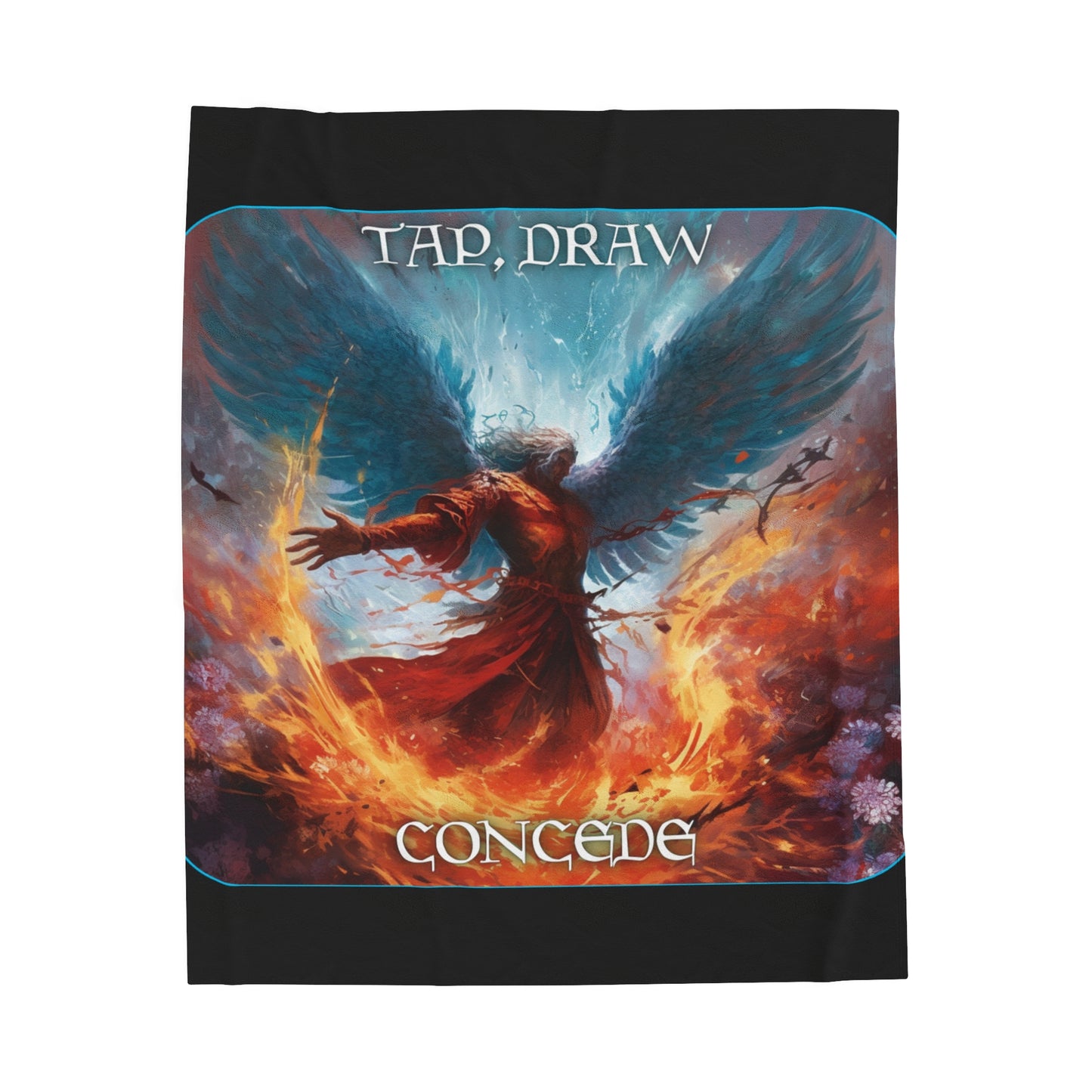 Goated Goods - Magic The Gathering - Tap, Draw, Concede  - Velveteen Plush Blanket