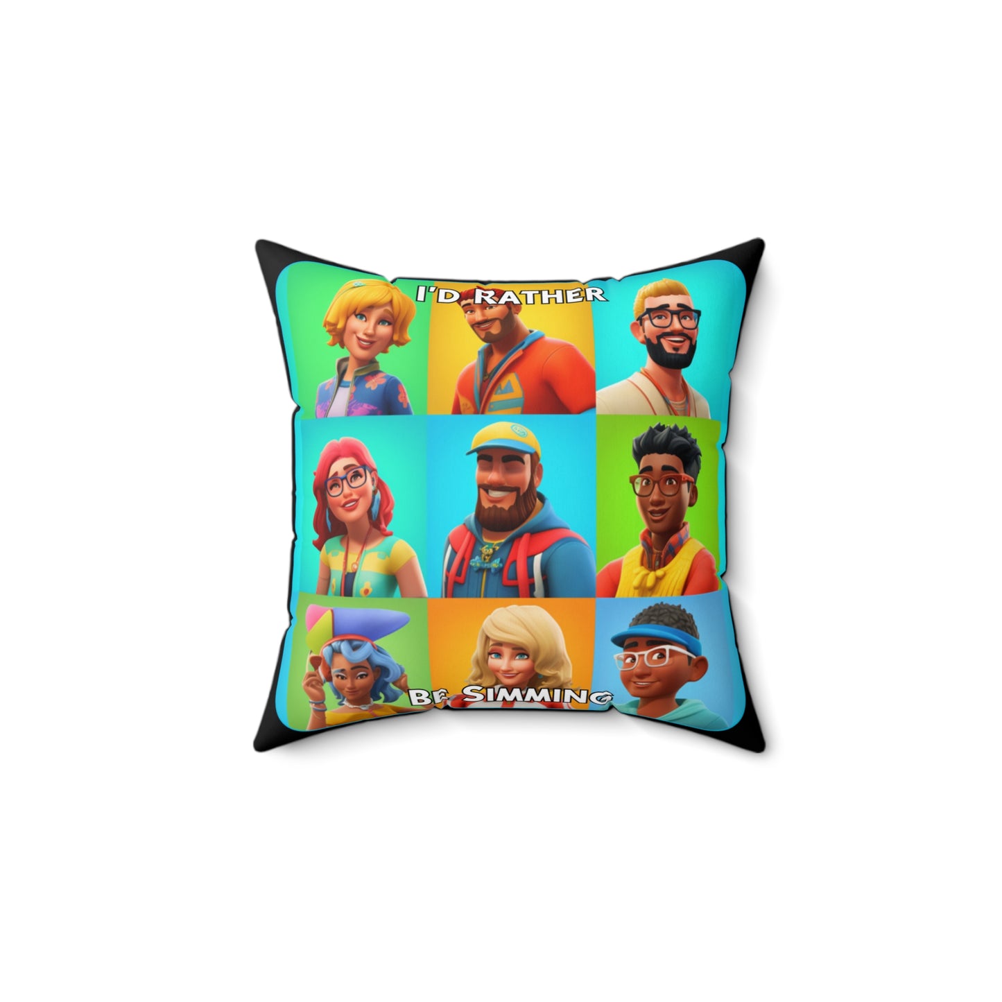 Goated Goods - The Sims - I'd Rather Be Simming  - Square Pillow