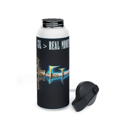 Goated Goods - Final Fantasy - Gil  Real Money  - Stainless Steel Water Bottle, Standard Lid