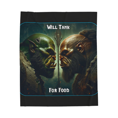 Goated Goods - World of Warcraft - Will tank for food  - Velveteen Plush Blanket