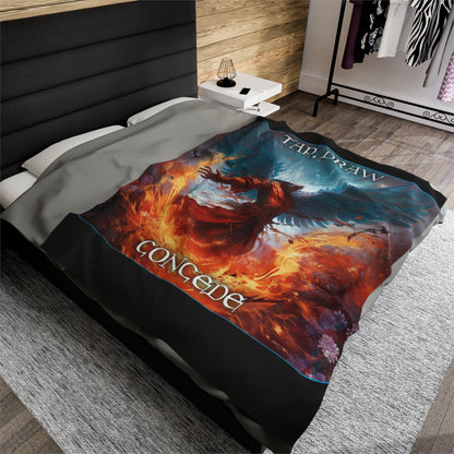 Goated Goods - Magic The Gathering - Tap, Draw, Concede  - Velveteen Plush Blanket