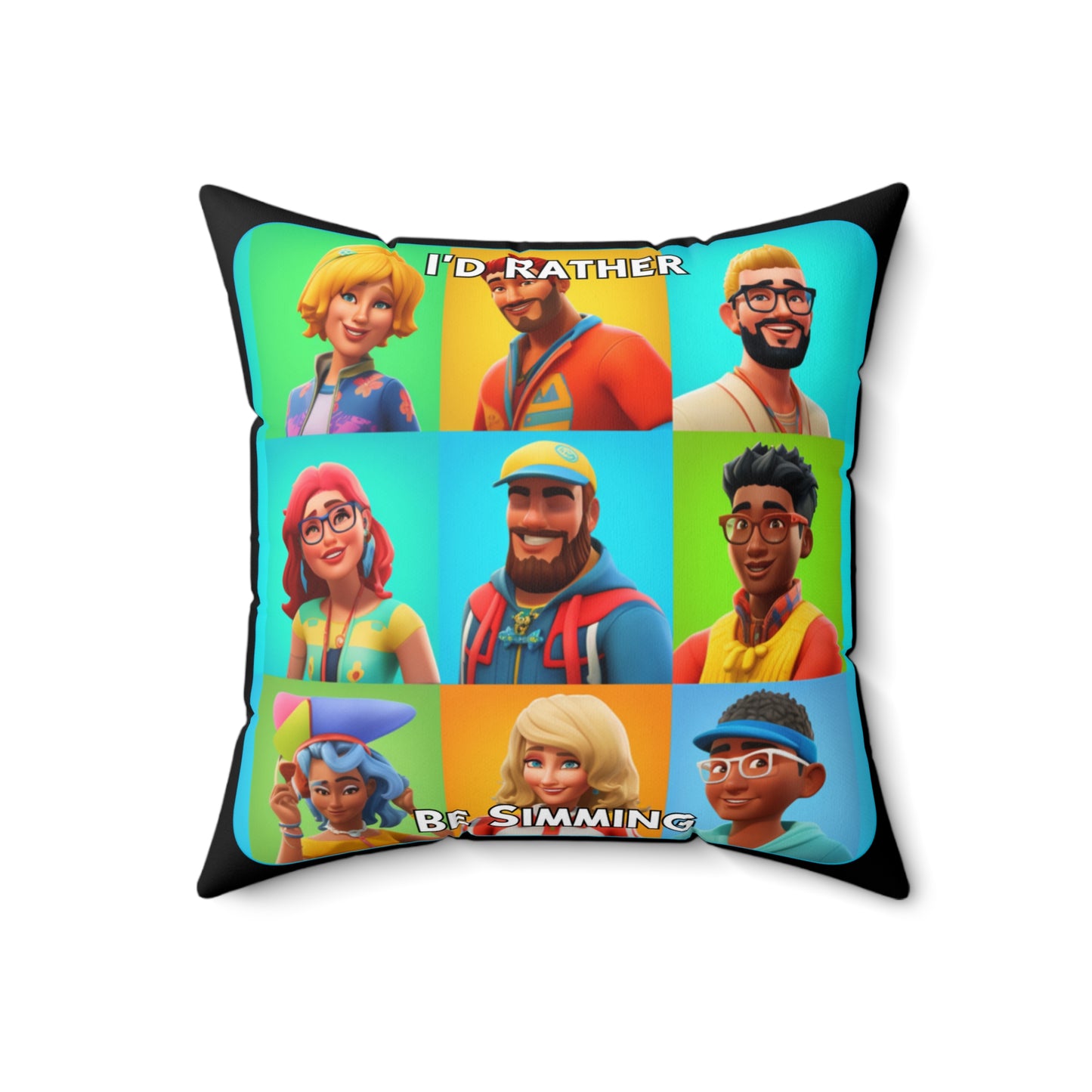 Goated Goods - The Sims - I'd Rather Be Simming  - Square Pillow