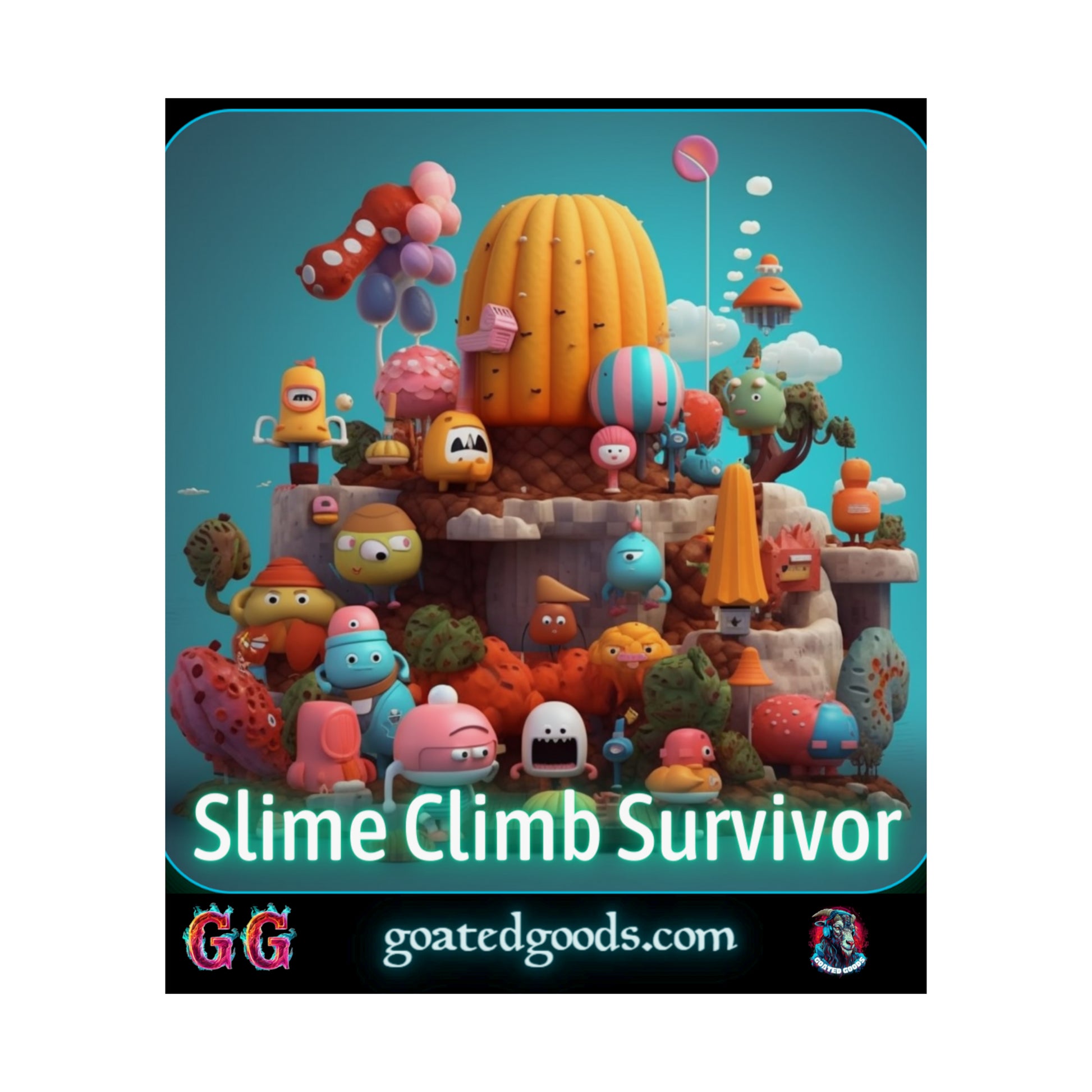 Goated Goods - Fall Guys - Slime Climb Survivor - Matte Vertical Poster - 17" x 20" - Matte