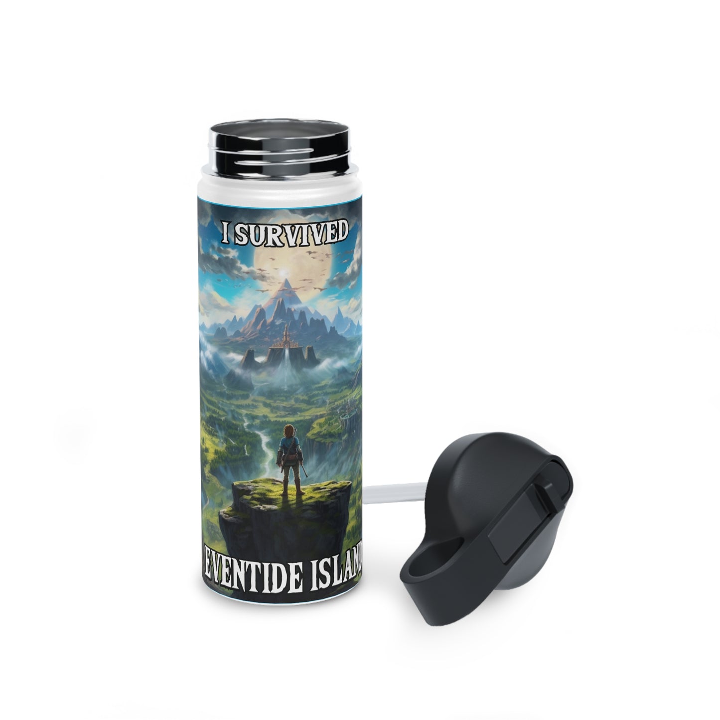 Goated Goods - Link - I Survived Eventide Island  - Stainless Steel Water Bottle, Standard Lid