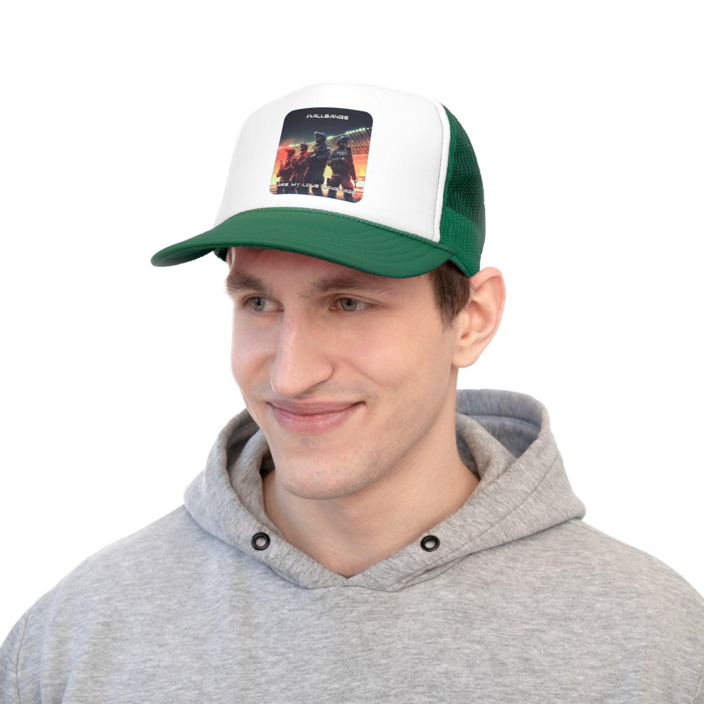 Goated Goods - Rainbow Siege - Wallbangs are my love language  - Trucker Hat