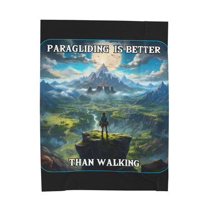 Goated Goods - Link - Paragliding is better than Walking  - Velveteen Plush Blanket