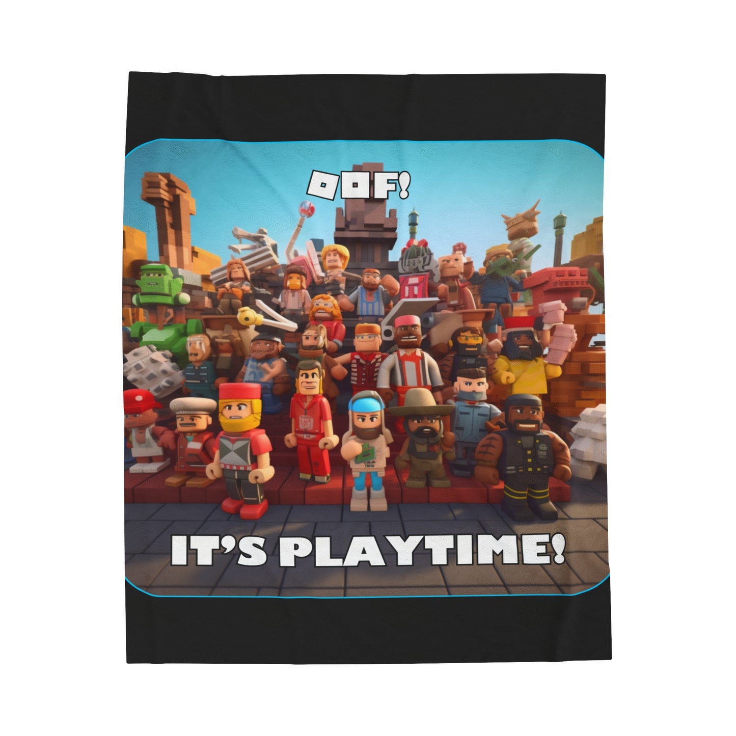 Goated Goods - Roblox - Oof! It's Playtime!  - Velveteen Plush Blanket