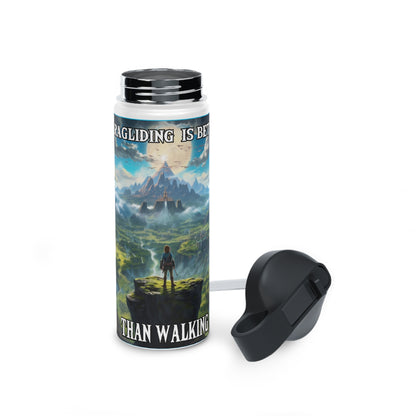 Goated Goods - Link - Paragliding is better than Walking  - Stainless Steel Water Bottle, Standard Lid