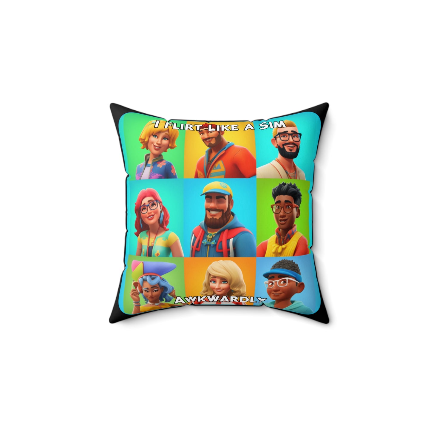 Goated Goods - The Sims - I Flirt Like a Sim Awkwardly  - Square Pillow