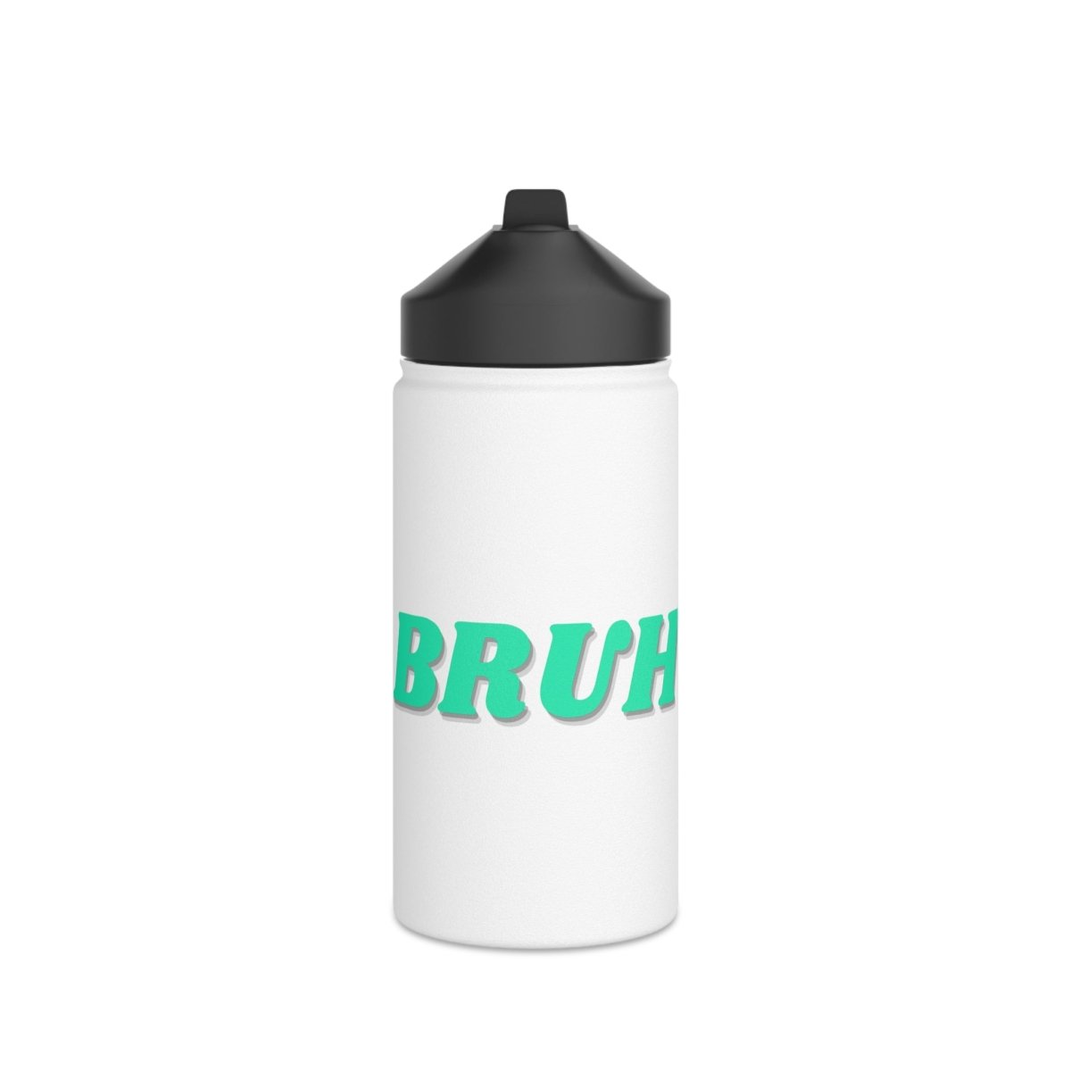 Goated Goods - All Gamers - Bruh - Stainless Steel Water Bottle, Standard Lid - 12oz - White