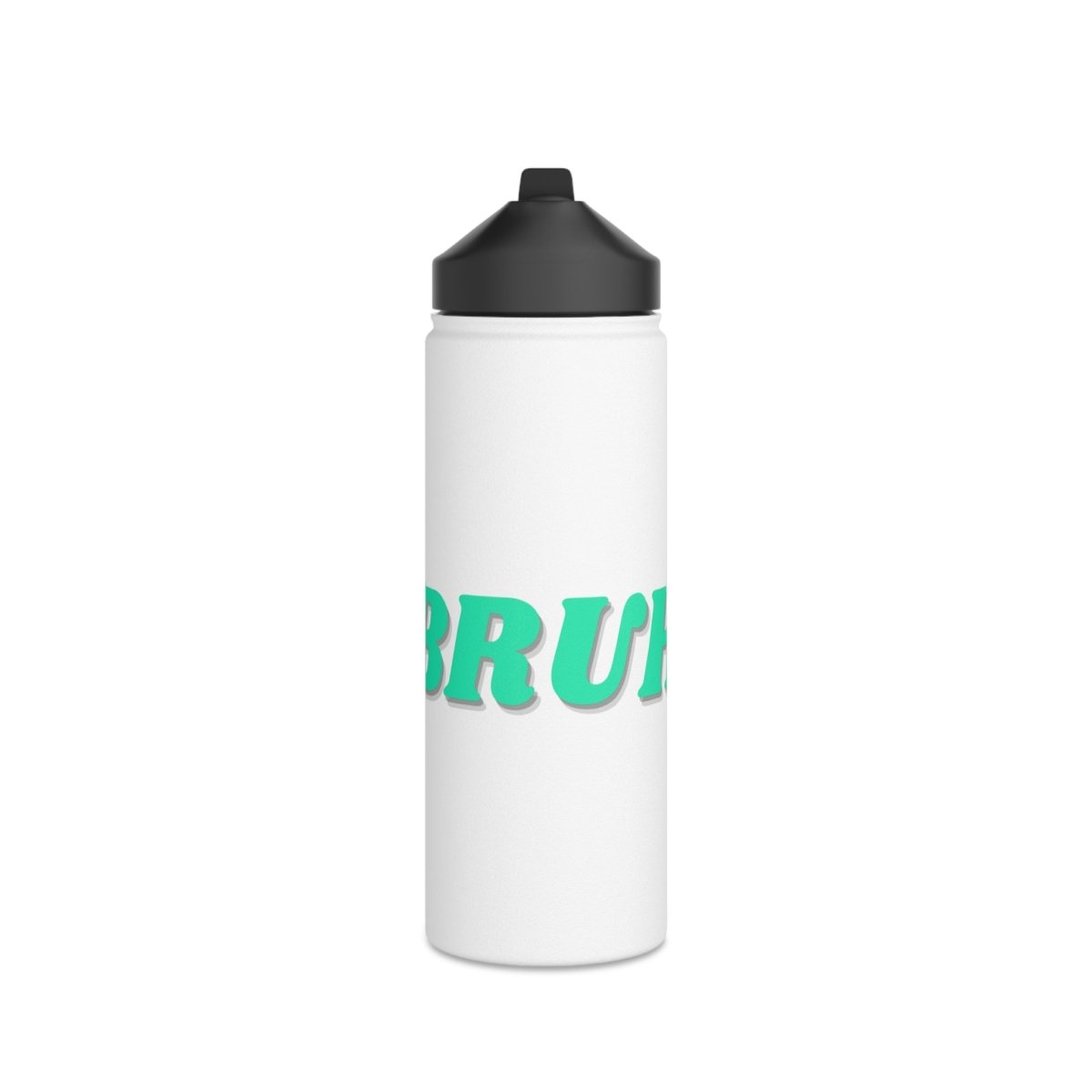 Goated Goods - All Gamers - Bruh - Stainless Steel Water Bottle, Standard Lid - 18oz - White