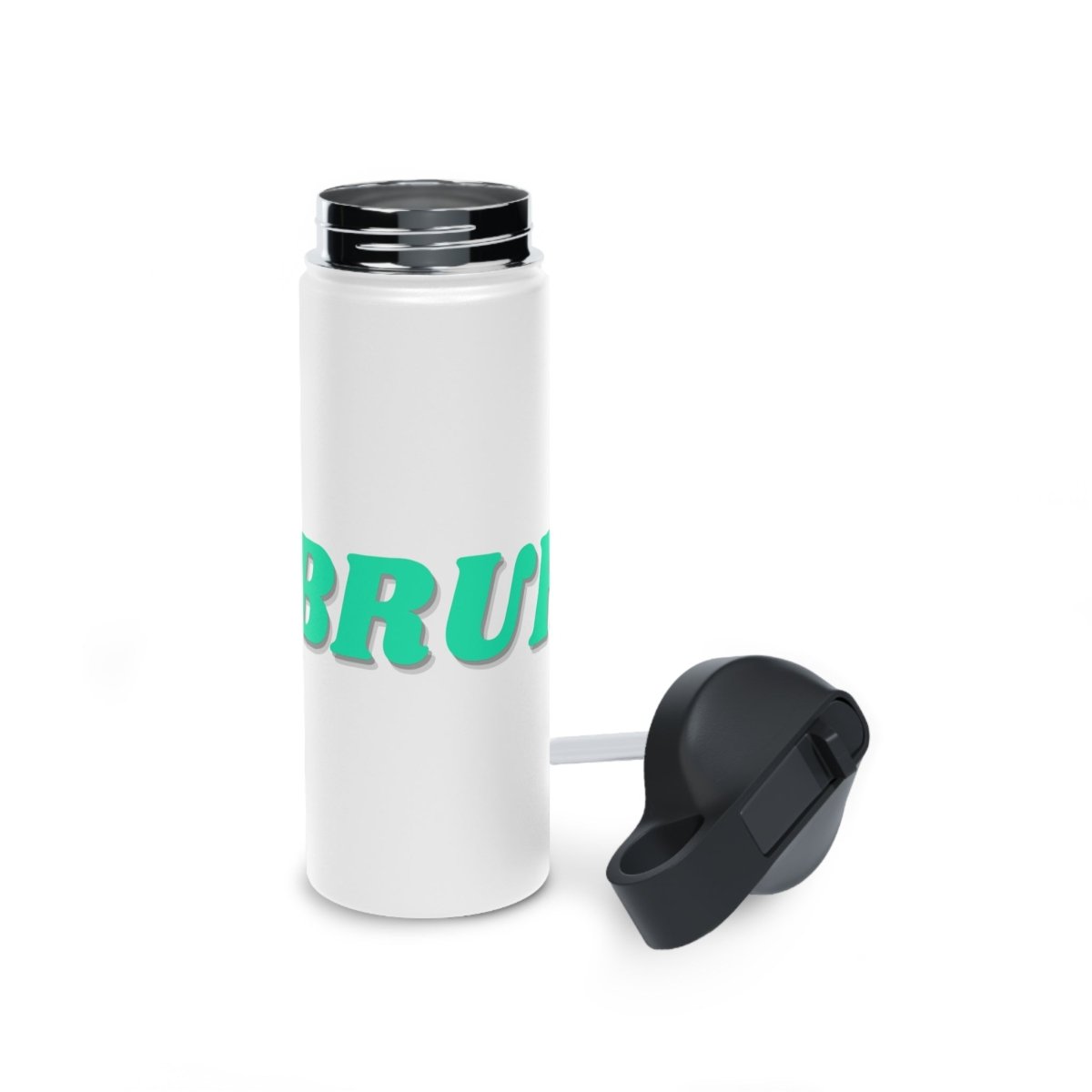 Goated Goods - All Gamers - Bruh - Stainless Steel Water Bottle, Standard Lid - 18oz - White