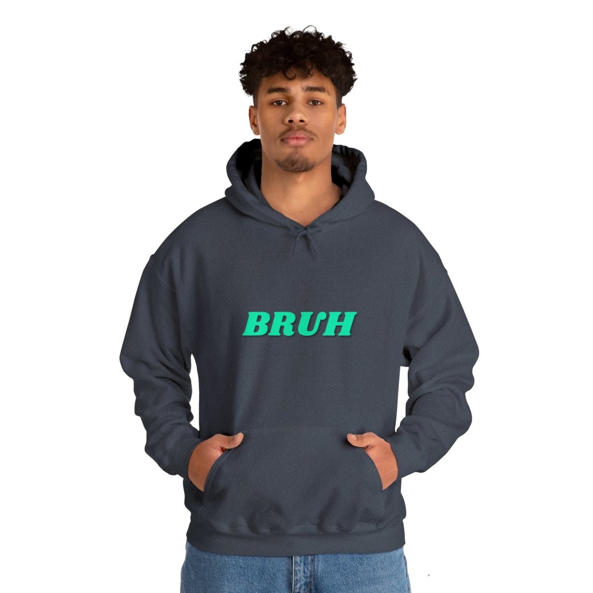 Goated Goods - All Gamers - Bruh - Unisex Hoodie - Heather Navy - S