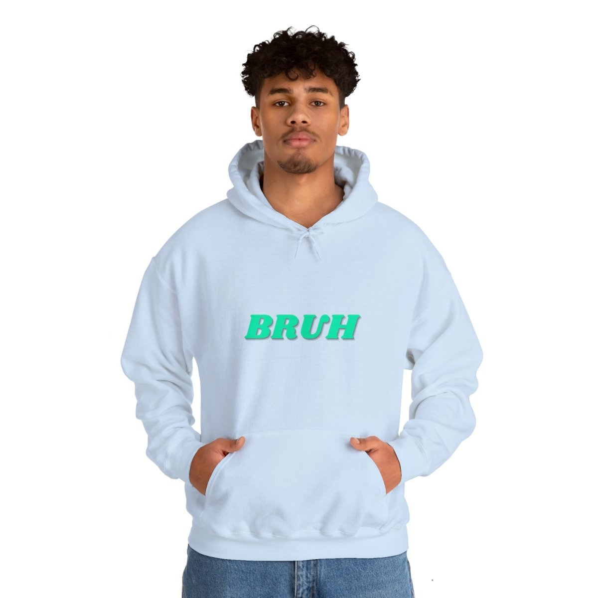 Goated Goods - All Gamers - Bruh - Unisex Hoodie - Light Blue - S