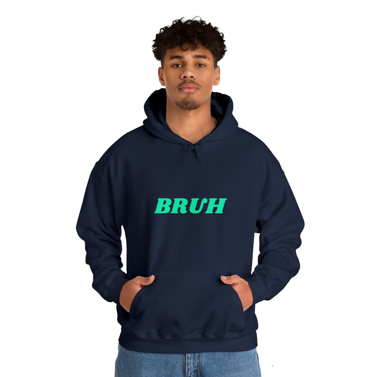 Goated Goods - All Gamers - Bruh - Unisex Hoodie - Navy - S