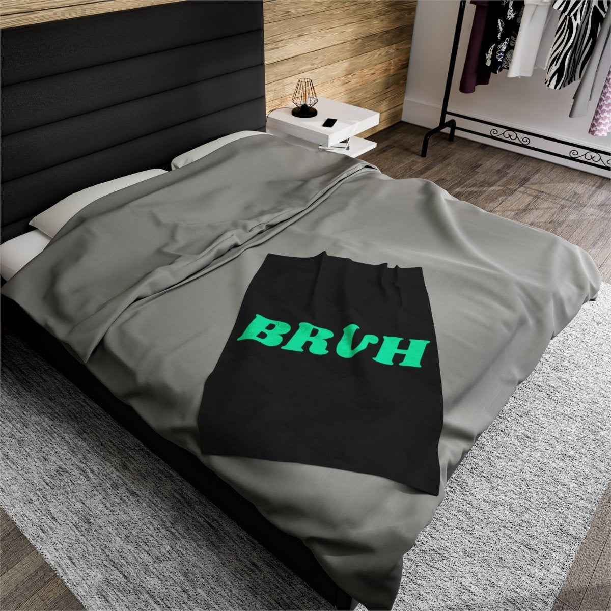 Goated Goods - All Gamers - Bruh - Velveteen Plush Blanket - 30" × 40" -