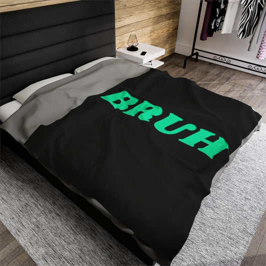 Goated Goods - All Gamers - Bruh - Velveteen Plush Blanket - 60" × 80" -