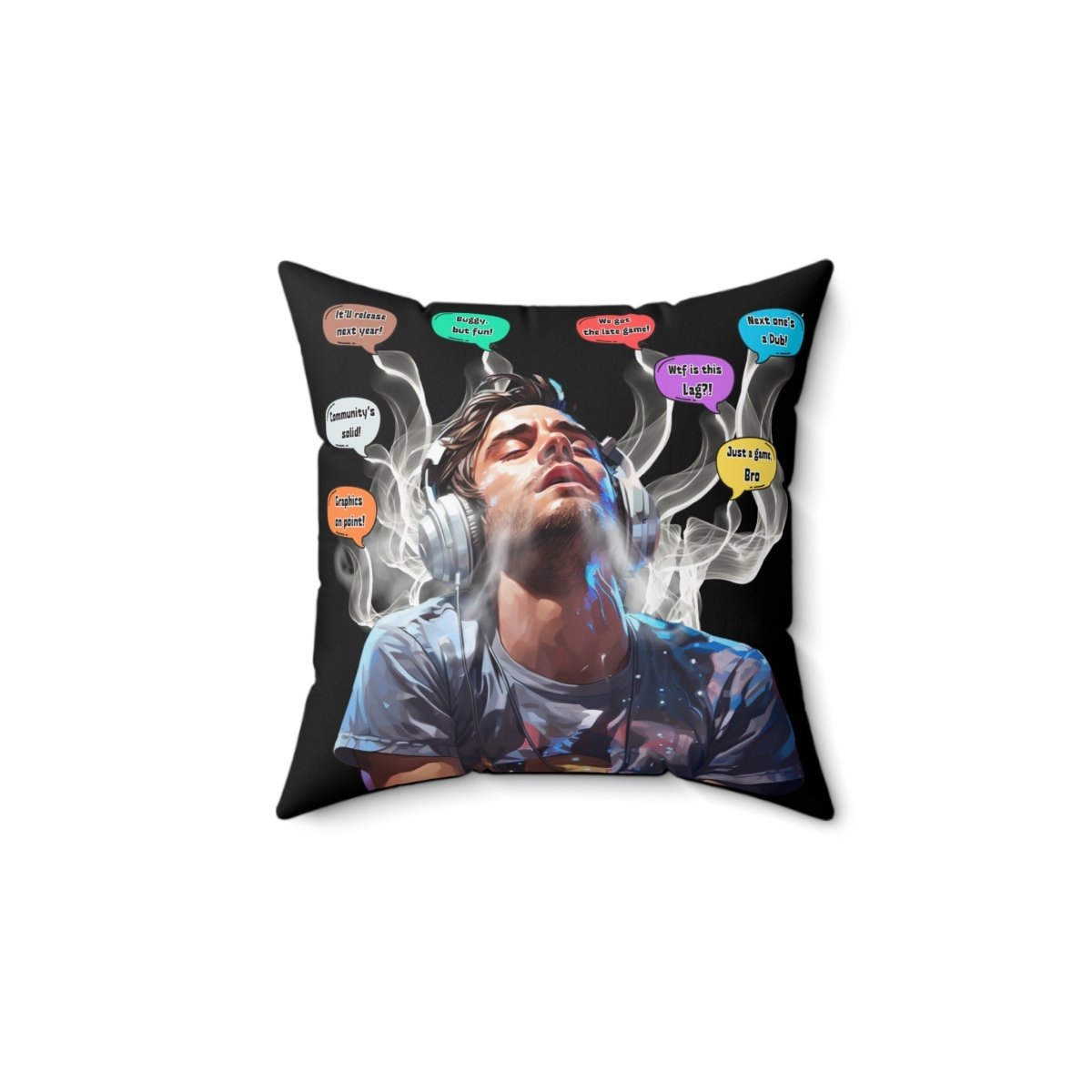 Goated Goods - All Gamers - Copium Enjoyer - Square Pillow - 14" × 14" -