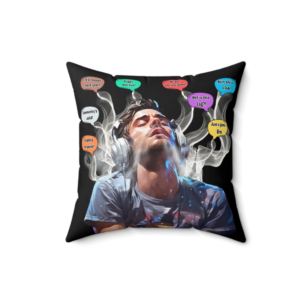 Goated Goods - All Gamers - Copium Enjoyer - Square Pillow - 16" × 16" -