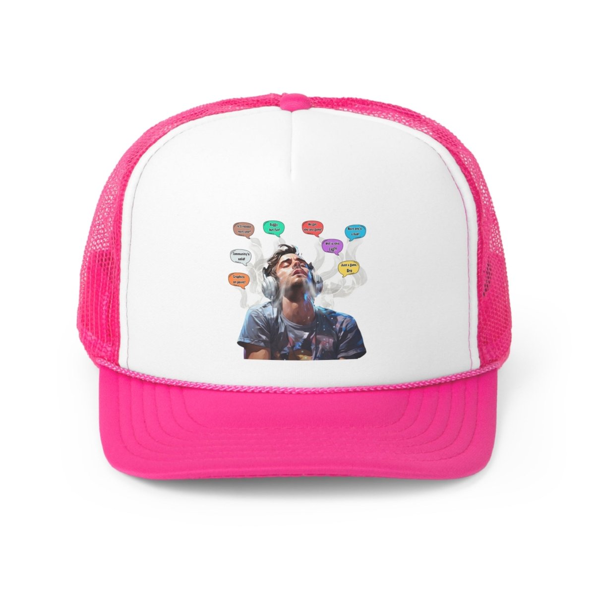 Goated Goods - All Gamers - Copium Enjoyer - Trucker Hat - Pink - One size