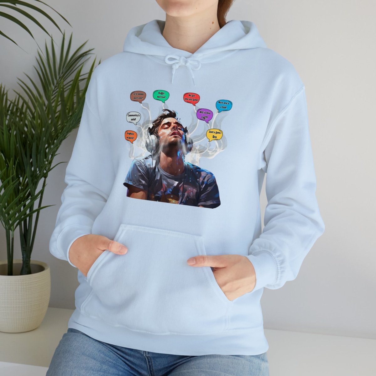 Goated Goods - All Gamers - Copium Enjoyer - Unisex Hoodie - Light Blue - S