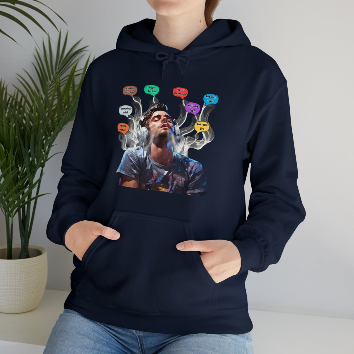 Goated Goods - All Gamers - Copium Enjoyer - Unisex Hoodie - Navy - S