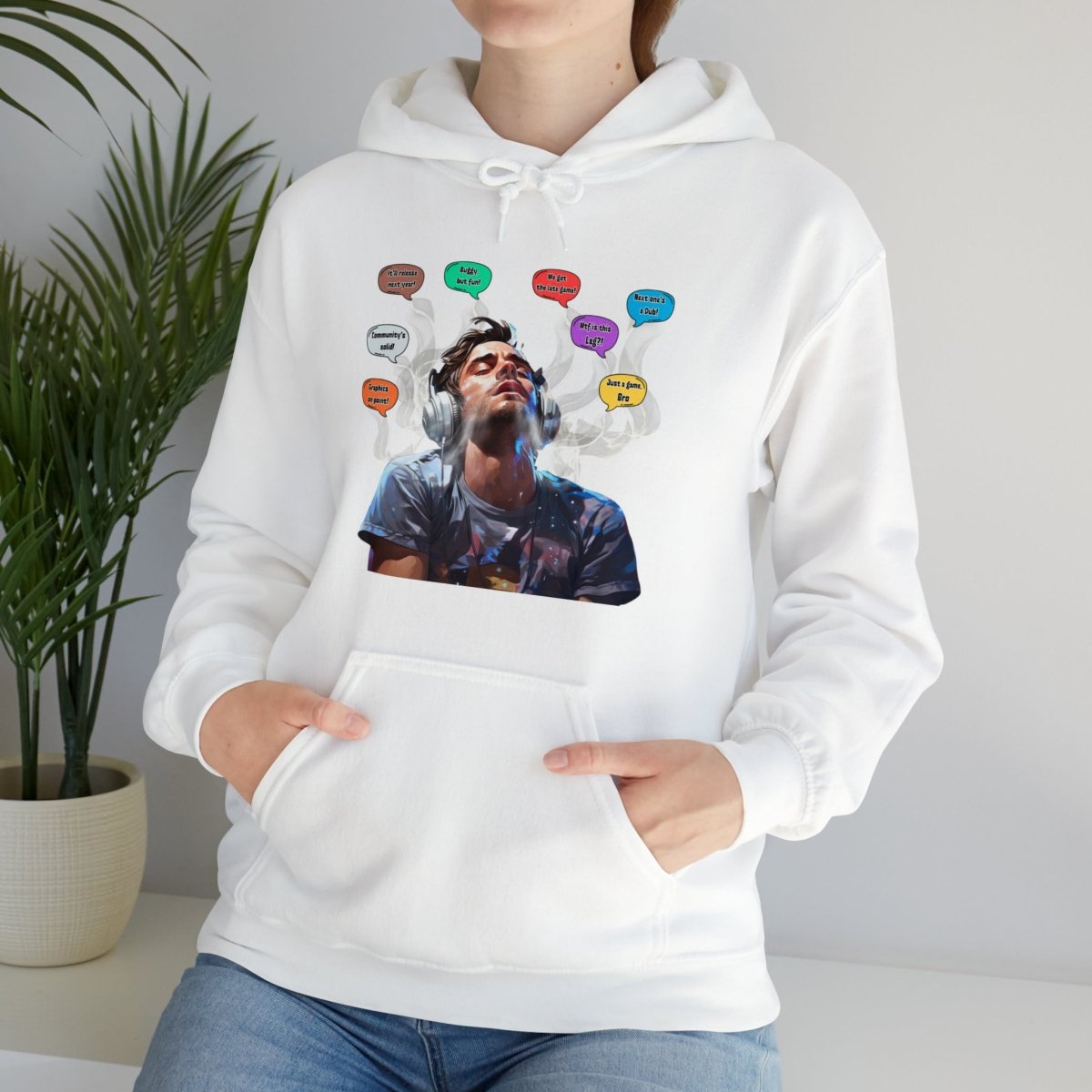 Goated Goods - All Gamers - Copium Enjoyer - Unisex Hoodie - White - S