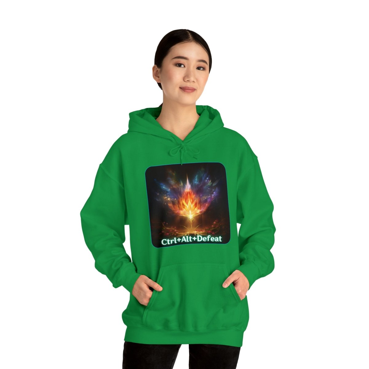 Goated Goods - All Gamers - Ctrl+Alt+Defeat - Hoodie - Irish Green - S