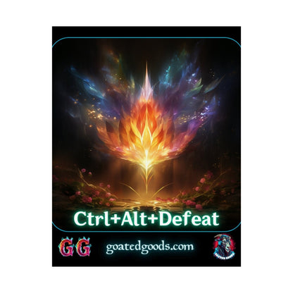 Goated Goods - All Gamers - Ctrl+Alt+Defeat - Matte Vertical Poster - 11″ x 14″ - Matte