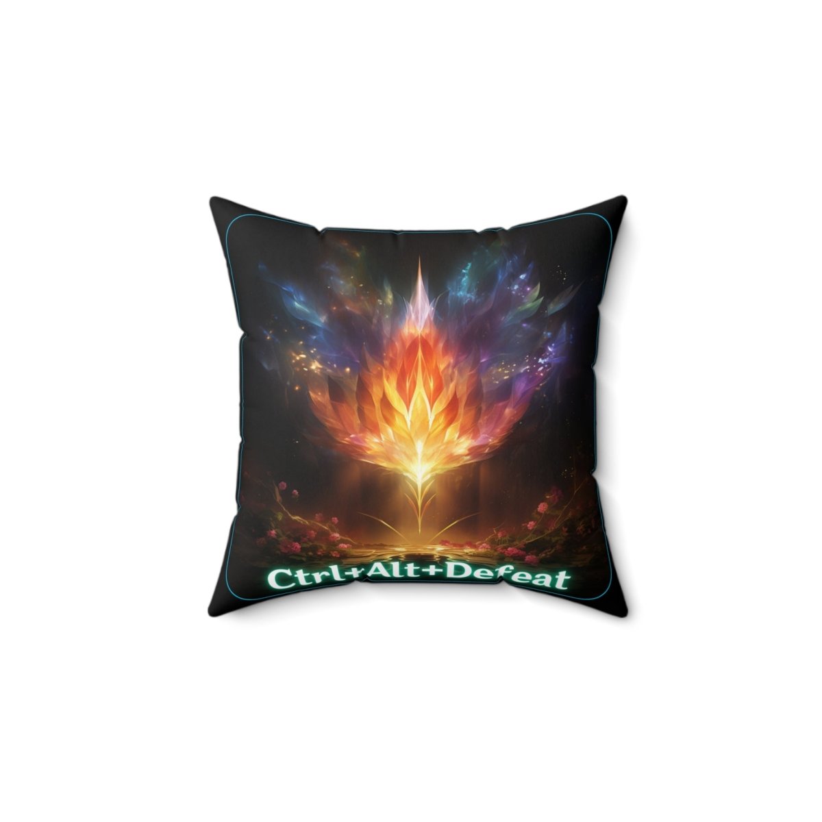 Goated Goods - All Gamers - Ctrl+Alt+Defeat - Square Pillow - 14" × 14" -