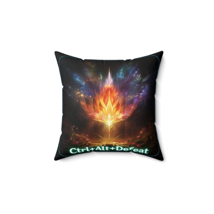 Goated Goods - All Gamers - Ctrl+Alt+Defeat - Square Pillow - 14" × 14" -