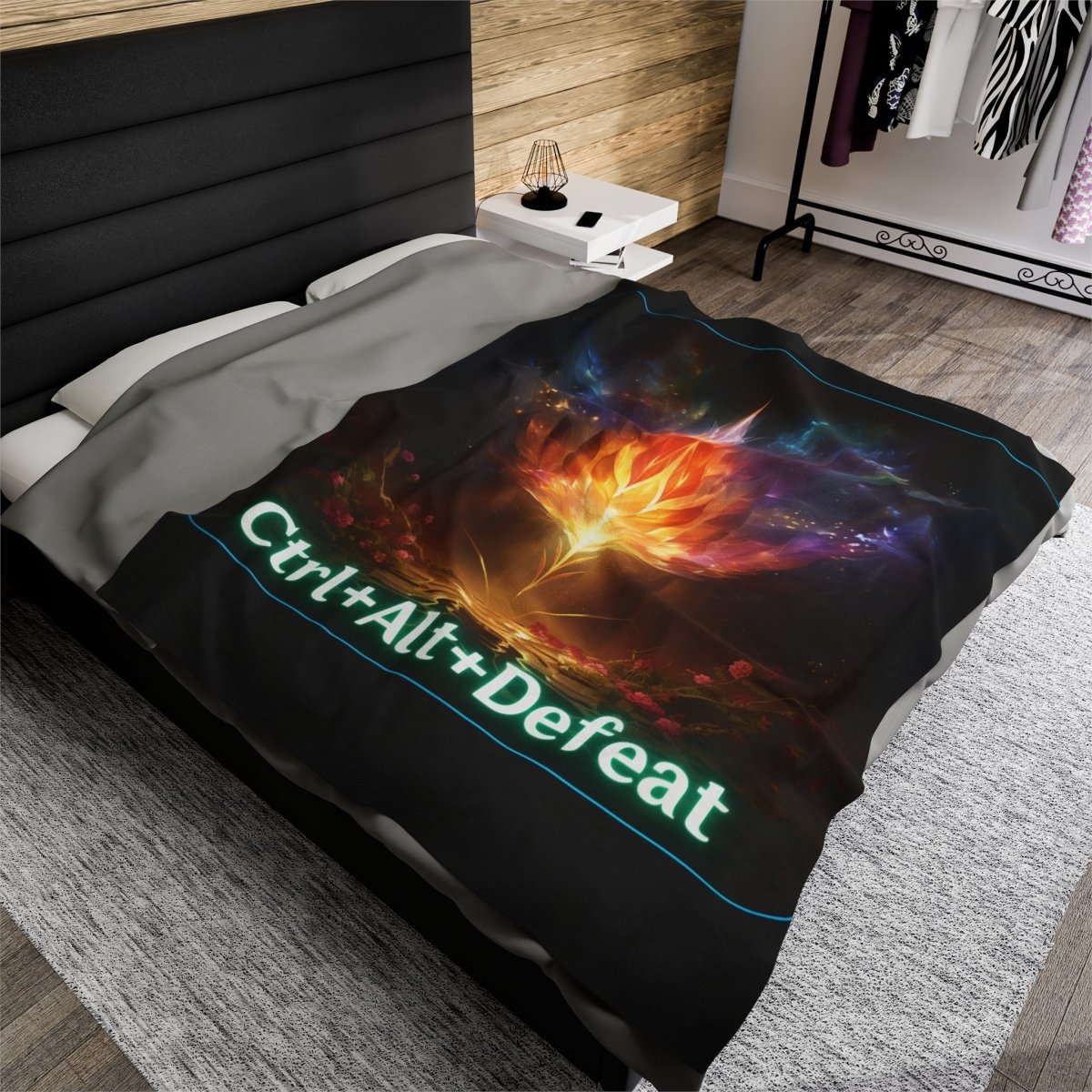 Goated Goods - All Gamers - Ctrl+Alt+Defeat - Velveteen Plush Blanket - 60" × 80" -