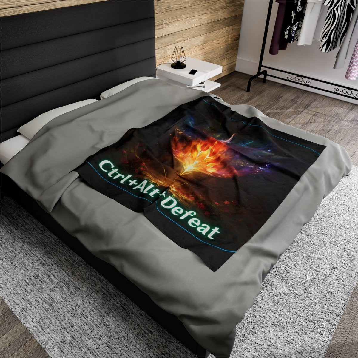 Goated Goods - All Gamers - Ctrl+Alt+Defeat - Velveteen Plush Blanket - 50" × 60" -