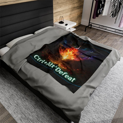 Goated Goods - All Gamers - Ctrl+Alt+Defeat - Velveteen Plush Blanket - 50" × 60" -