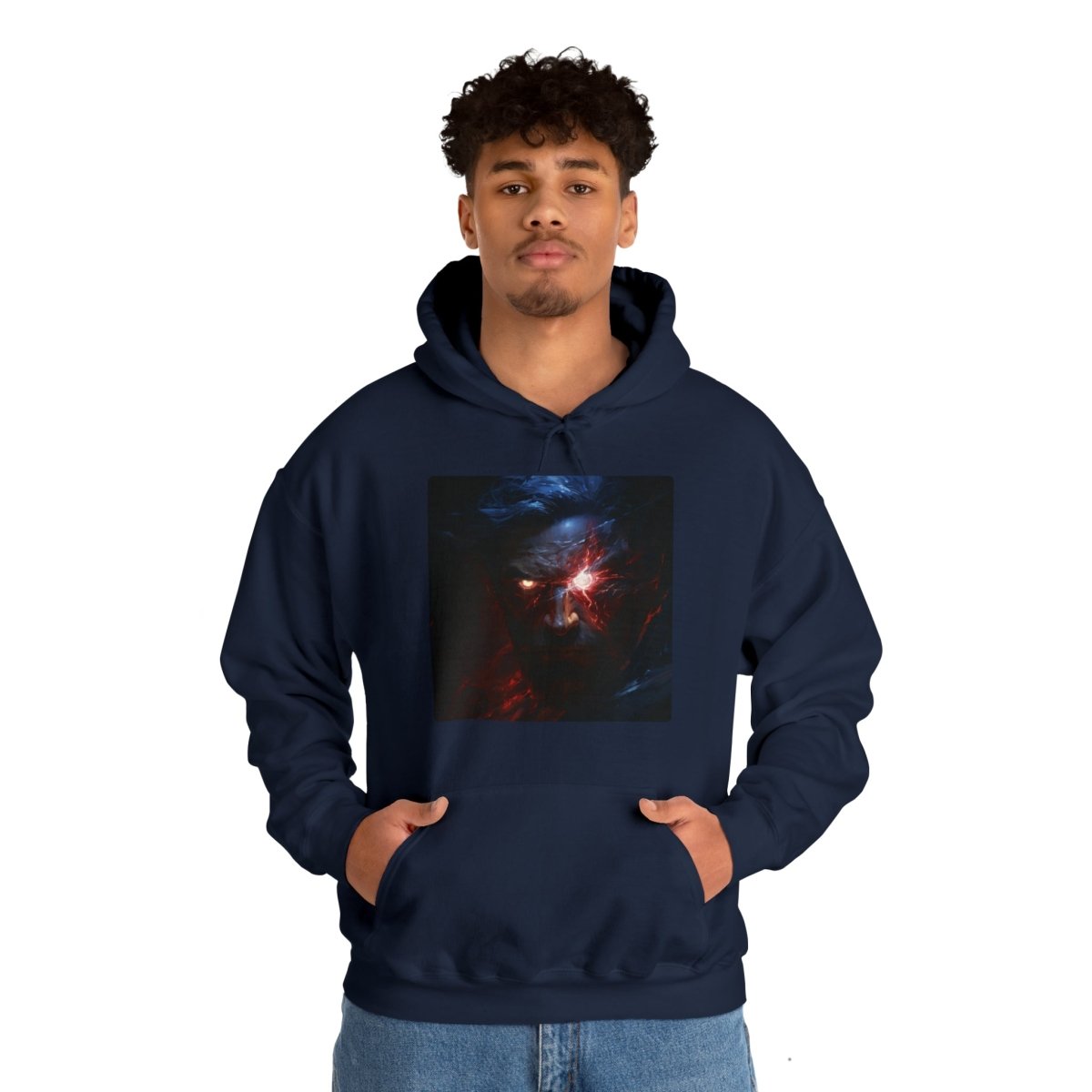 Goated Goods - All Gamers - Cyber GigaChad - Unisex Hoodie - Navy - S