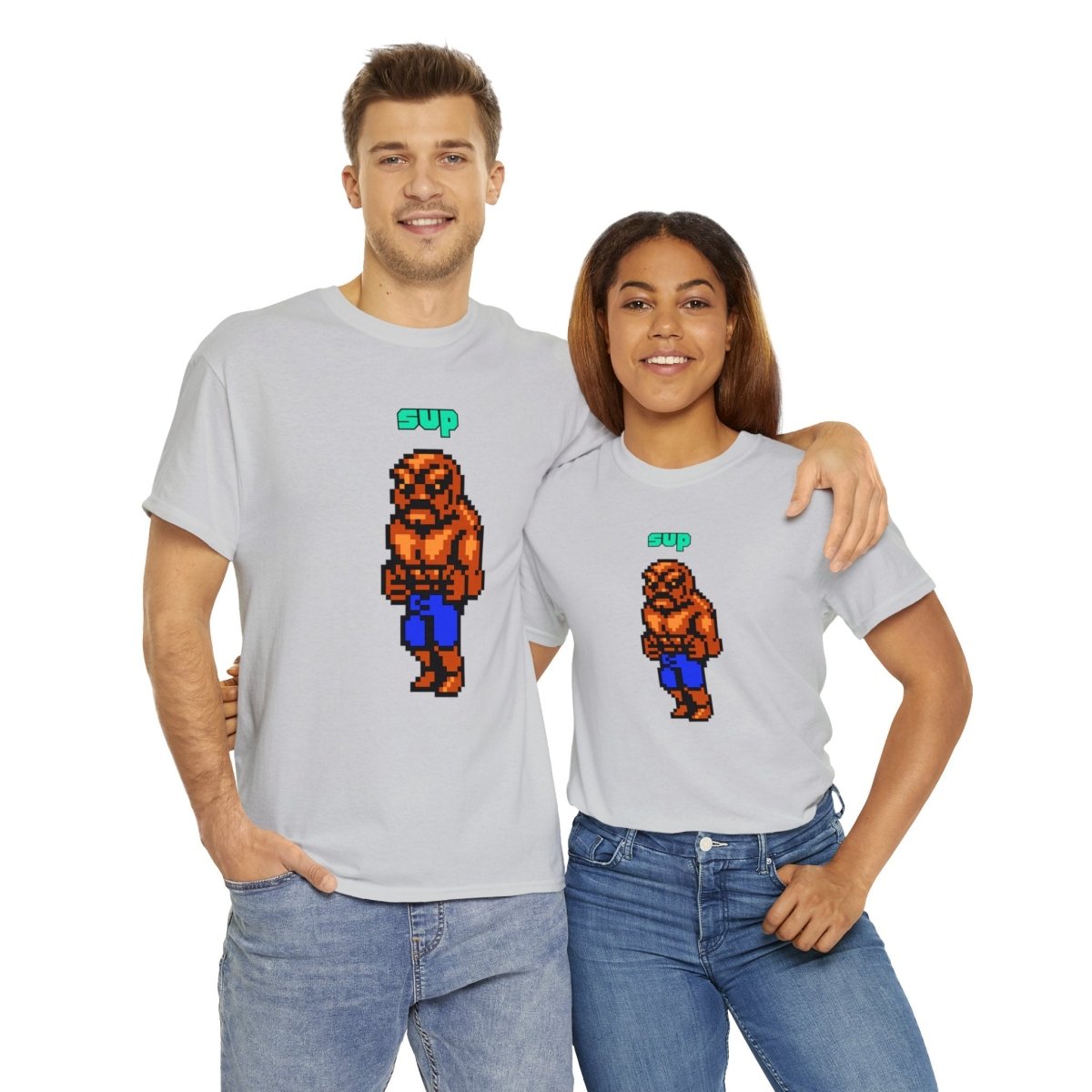 Goated Goods - All Gamers - Double Dragon Abobo Sup - Unisex T-shirt - Ice Grey - S