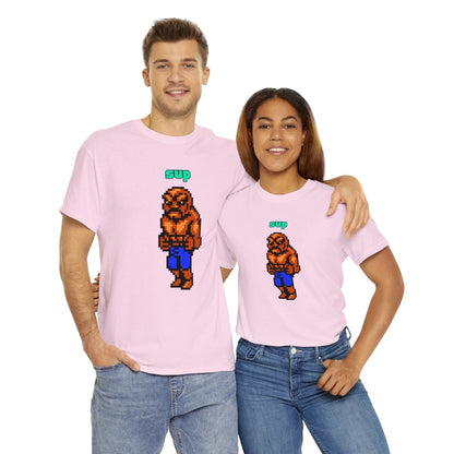 Goated Goods - All Gamers - Double Dragon Abobo Sup - Unisex T-shirt - Light Pink - S