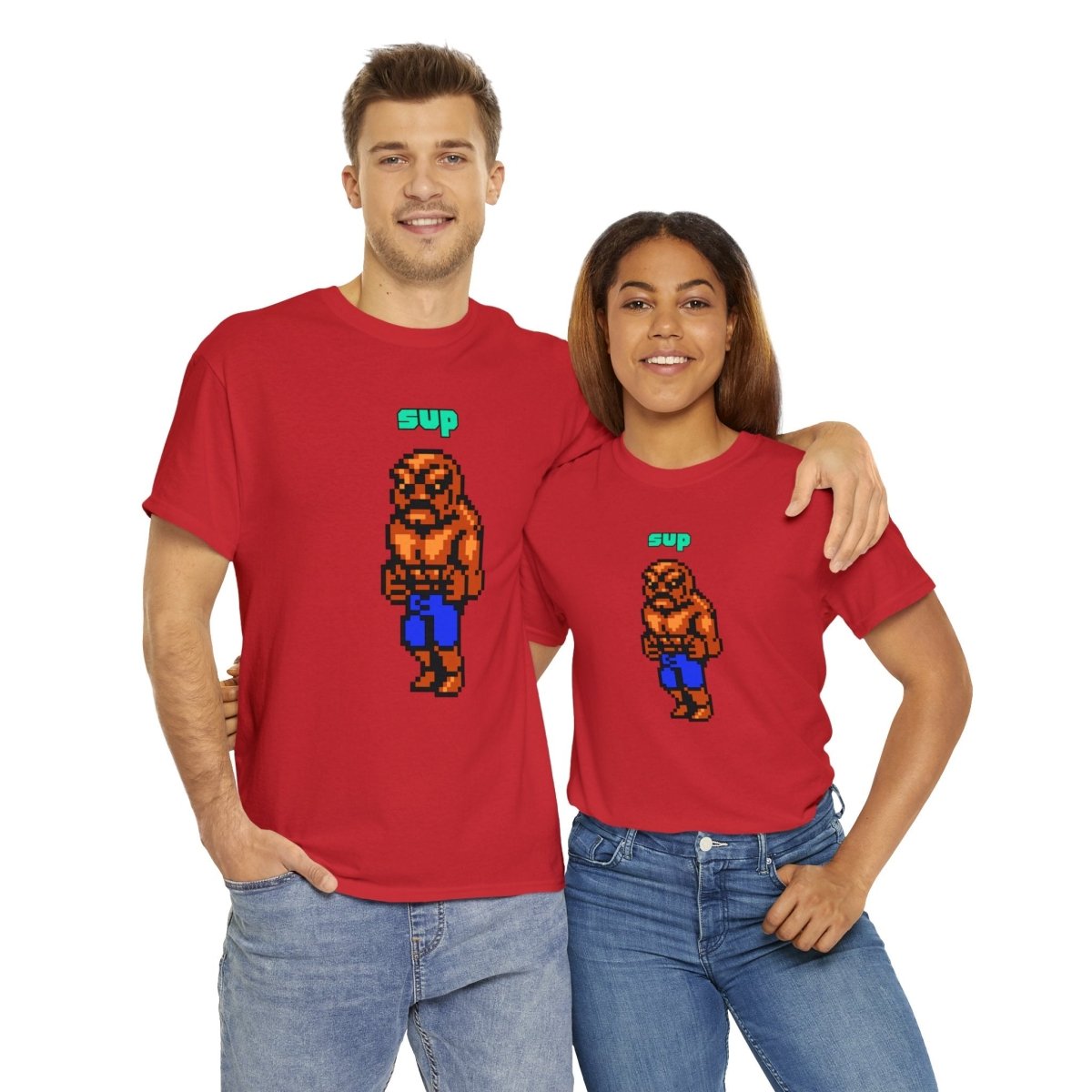 Goated Goods - All Gamers - Double Dragon Abobo Sup - Unisex T-shirt - Red - S