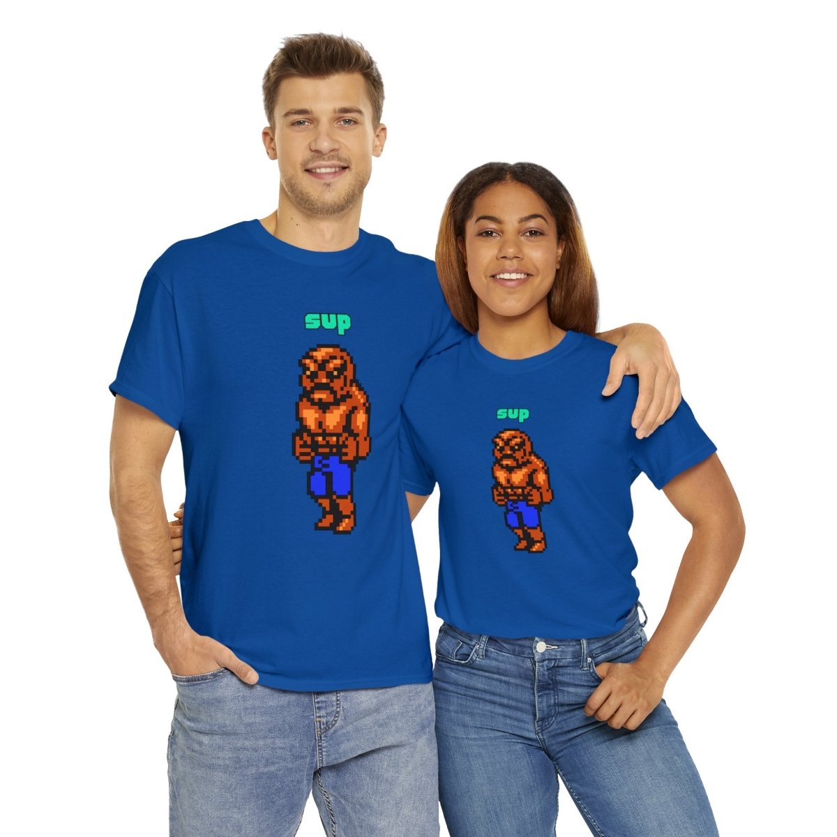 Goated Goods - All Gamers - Double Dragon Abobo Sup - Unisex T-shirt - Royal - S