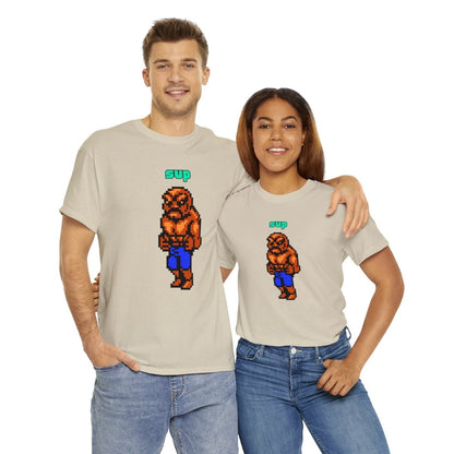 Goated Goods - All Gamers - Double Dragon Abobo Sup - Unisex T-shirt - Sand - S