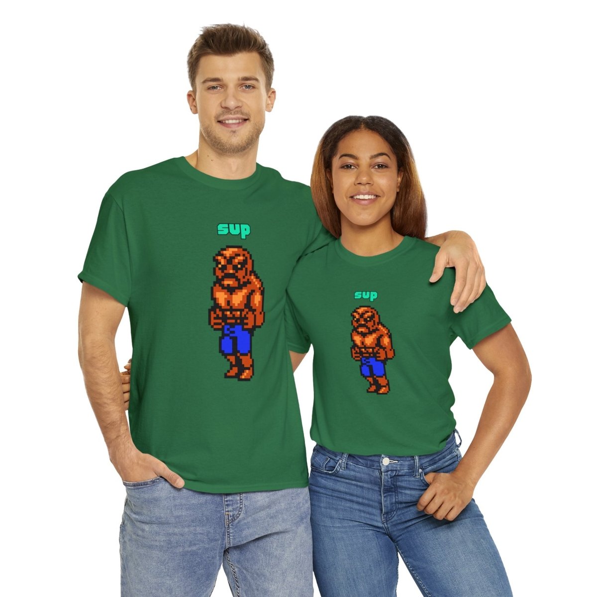 Goated Goods - All Gamers - Double Dragon Abobo Sup - Unisex T-shirt - Turf Green - S